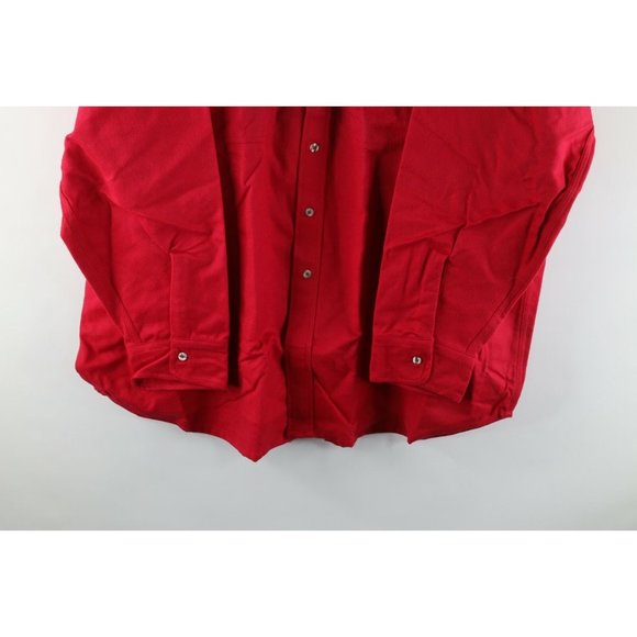 NOS Vtg 90s Carhartt Mens 4XL Double Pocket Chamois Cloth Button Shirt Red USA - Picture 3 of 8